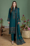 Unstitched Dhanak Stuff Full Embroidered Suit With Dhanak Embroiderd Shawl