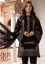 BR-465 Lawn Unstitched Embroidered 3pc Suit With Bamber Chiffon Embroidered Dupatta
