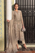 MB-2665 Lawn Unstitched Chiken Kari 3pc Suit With Organza Embroidered Dupatta