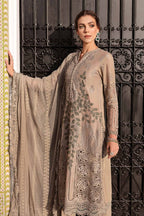 MB-2665 Lawn Unstitched Chiken Kari 3pc Suit With Organza Embroidered Dupatta
