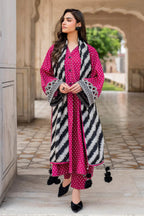 BQ-411 Digital Printed Unstitched 3pc Lawn Suit With Digital Printed Lawn Dupatta