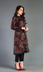 BR-345 Lawn Unstitched Embroidered 3pc Suit With Embroidered Chiffon Dupatta